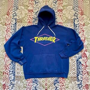 Vintage Thrasher Hoodie Diamond Logo 90s Y2K Skate Grunge Punk Hanes L Rare!